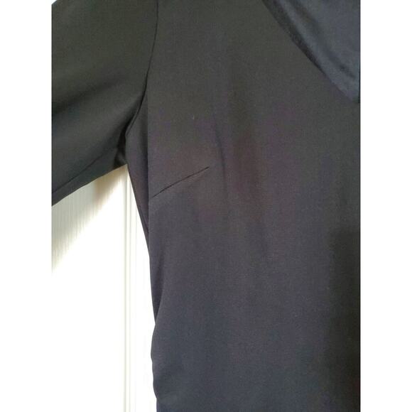 David Meister V-Neck Flattering Gathered Classic Black Cocktail Dress Size 12 - Picture 5 of 12